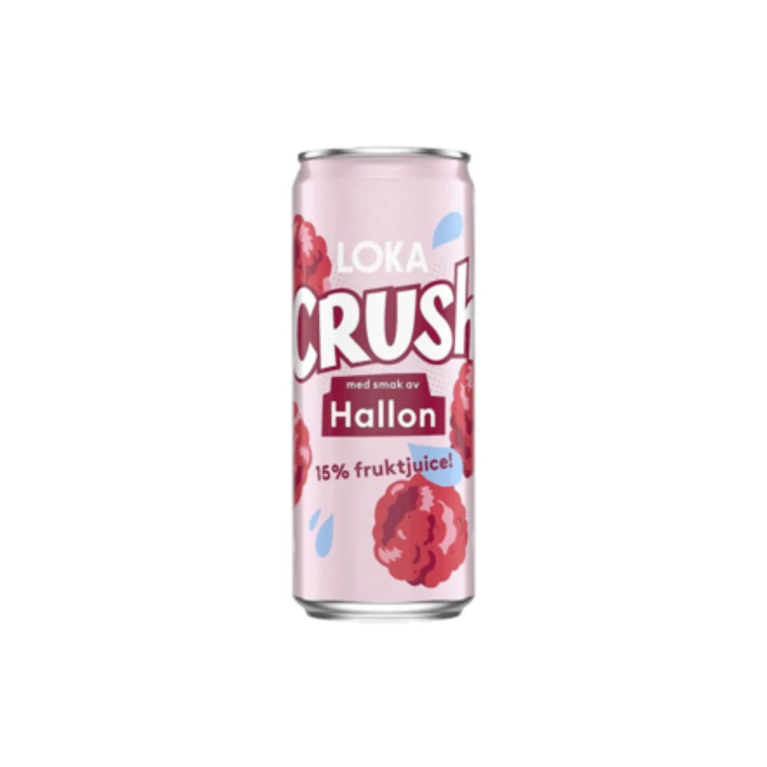 This Crush soda has Raspberry or Hallon in the Swedish Language it is the favorite berry of Sweden. It is flavored with real raspberry juice as well as pear, apple, lemon, and elderberry juice. Truly authentic Swedish flavor.&nbsp;