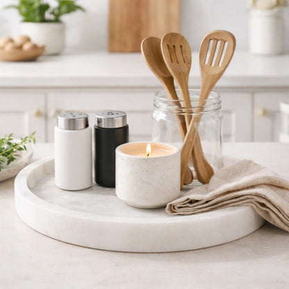 This tray is more than just a functional organizer; it's a masterpiece that adds a touch of regal beauty to your space. Each tray is meticulously carved from marble, ensuring that every piece is unique with its own natural veining and patterns.&nbsp; 