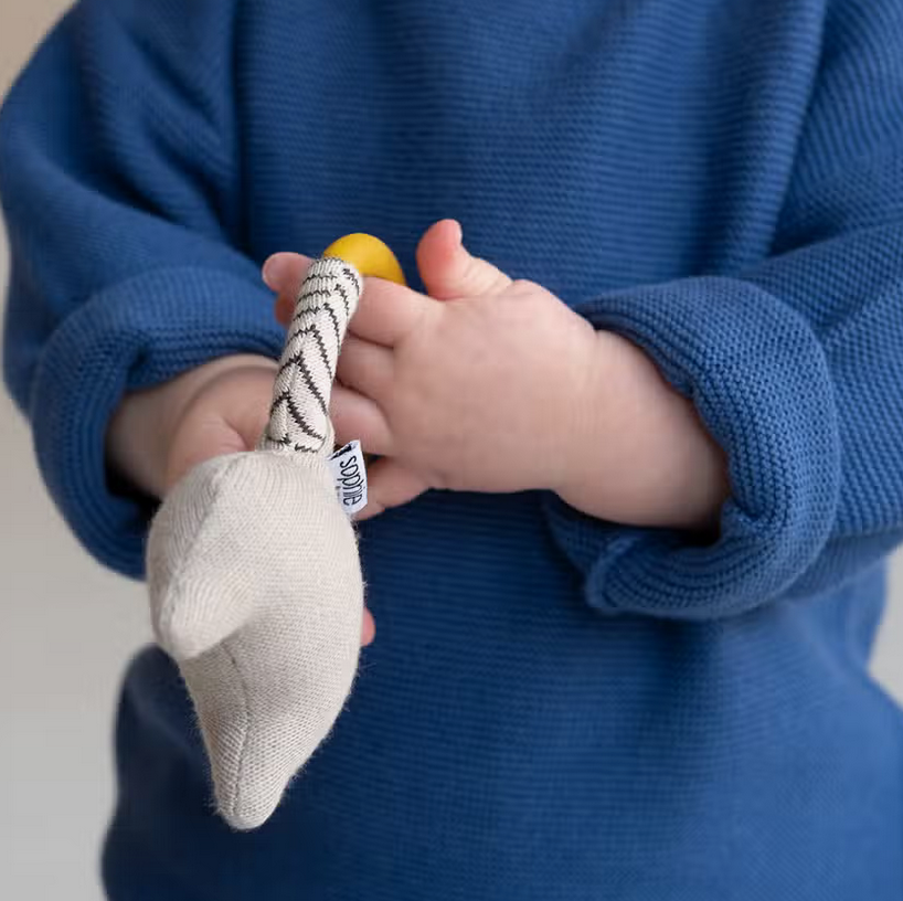 Sophie Home Cotton Knit & Silicone Teether Rattle