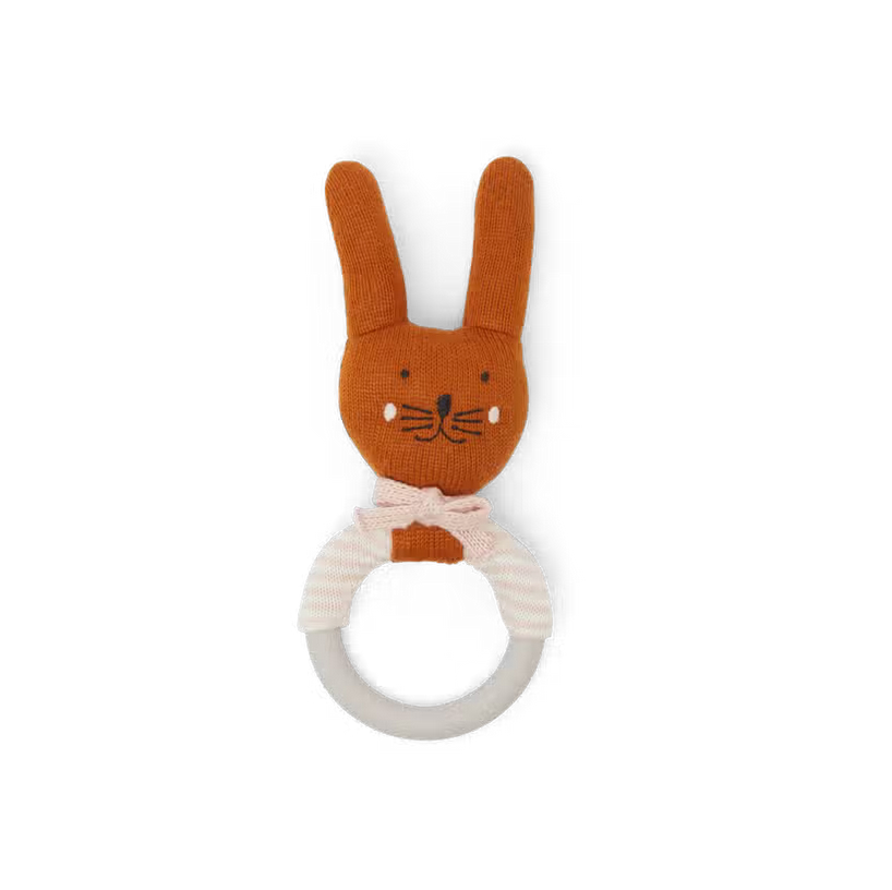 Sophie Home Cotton Knit & Silicone Teether Rattle