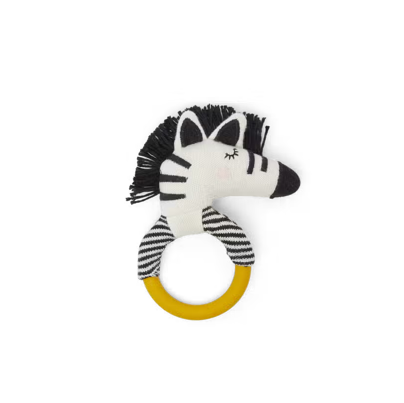 Sophie Home Cotton Knit & Silicone Teether Rattle