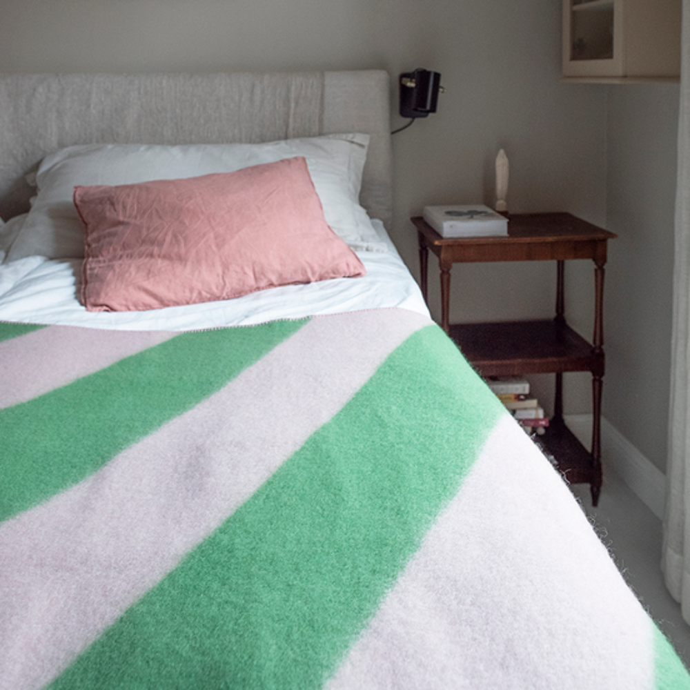 Brita Sweden Minola Throw Blanket Green and Pink