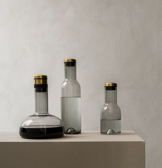 Audo Bottle Carafes with Brass Lid