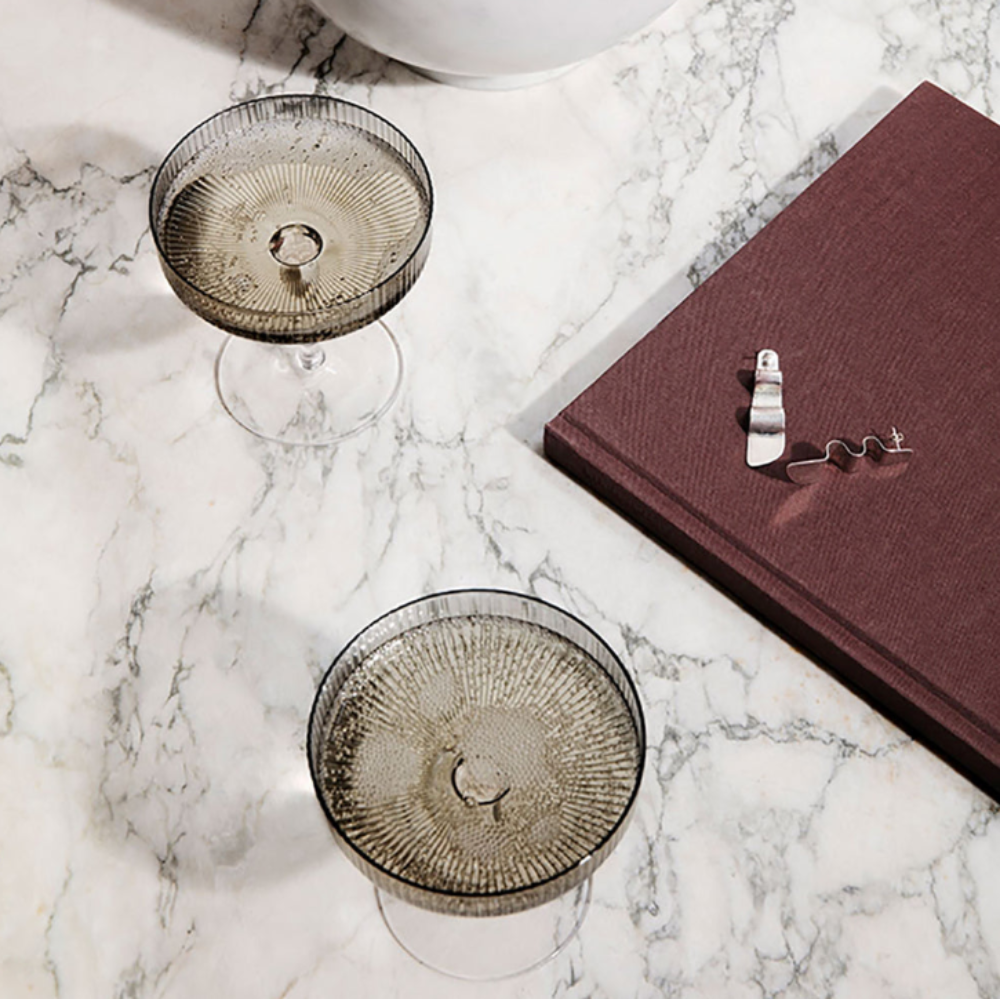 Ferm Living Ripple Champagne Saucers (Set of 2)