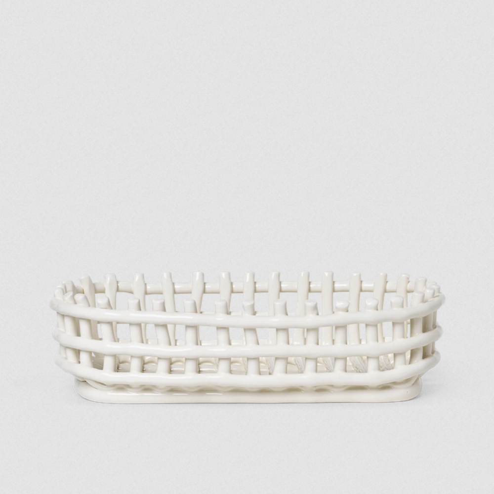 Ferm Living Ceramic Oval Woven Basket 11