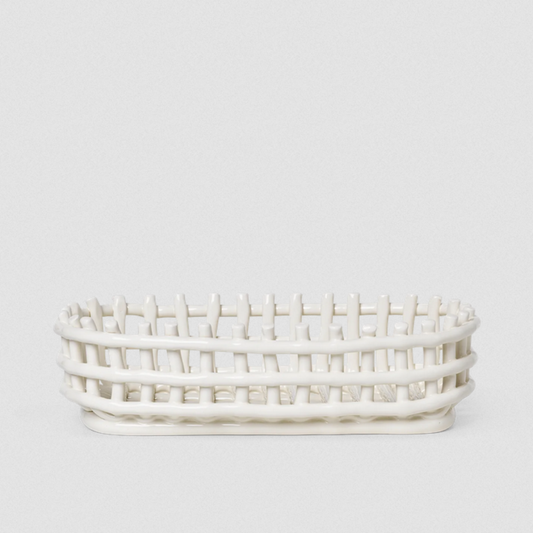 Ferm Living Ceramic Oval Woven Basket 11