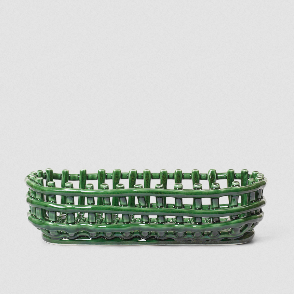Ferm Living Ceramic Oval Woven Basket
