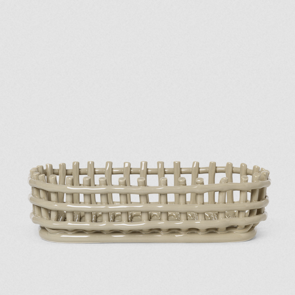 Ferm Living Ceramic Oval Woven Basket 4