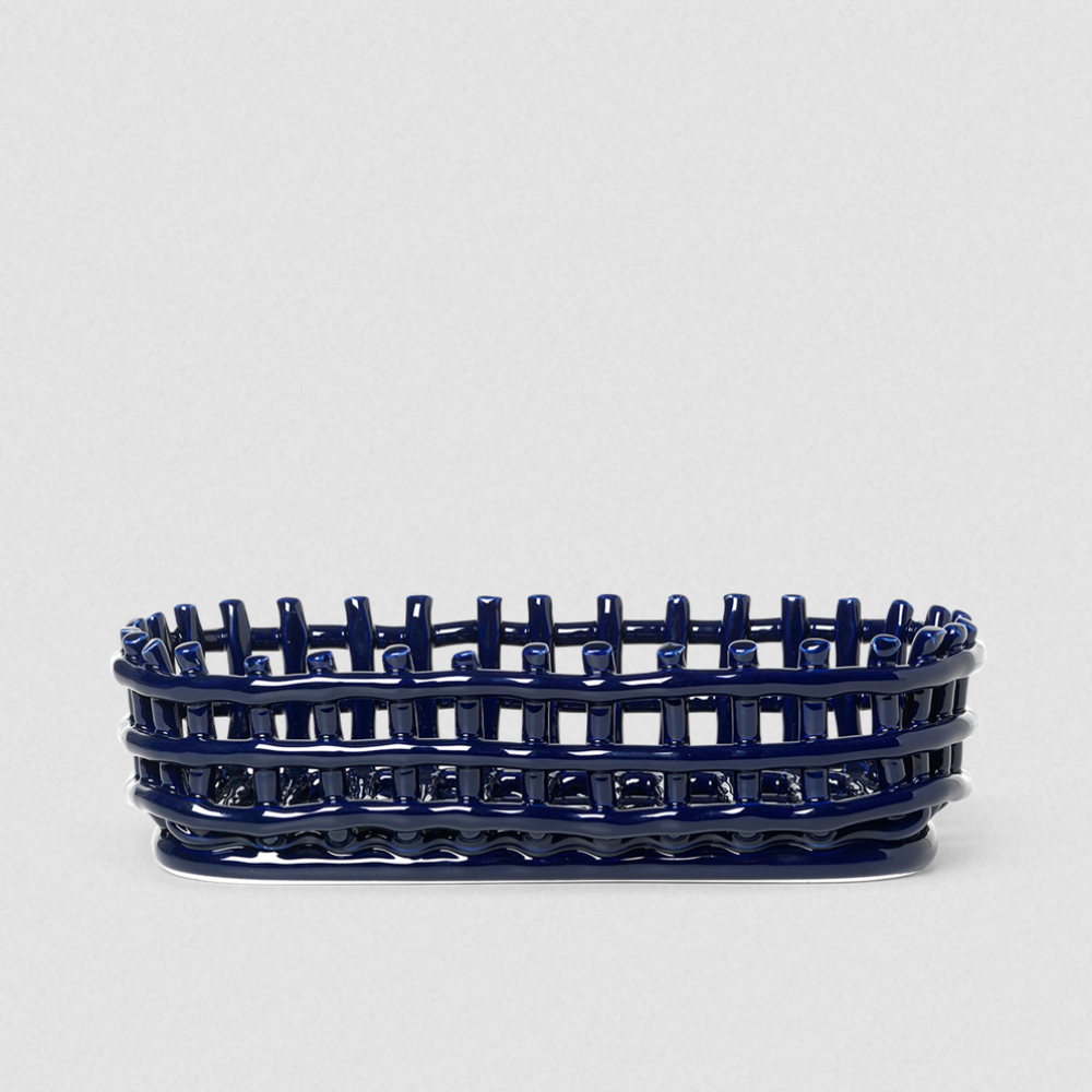 Ferm Living Ceramic Oval Woven Basket 2