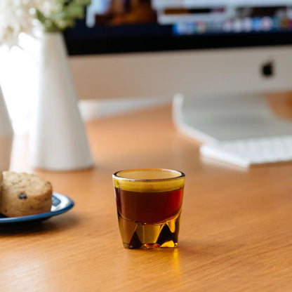 Vero is notNeutral's game-changing collection of glassware for specialty coffee. The collection offers a modern take on traditional bar glasses with technical improvements designed to elevate the experience of pouring and sipping coffee beverages. Their exaggerated facets, satisfying weight, and curved interiors (optimized for pouring latte art) have made them a favorite of coffee drinkers around the world. &nbsp;&nbsp;