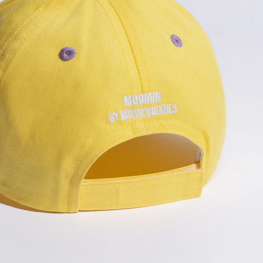 Back of yellow baseball hat on white background