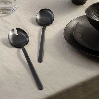 Black Stainless Steel salad servers that compliment any aesthetic. 
