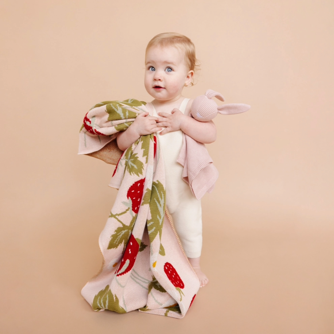 Strawberry Baby Blanket, soft
