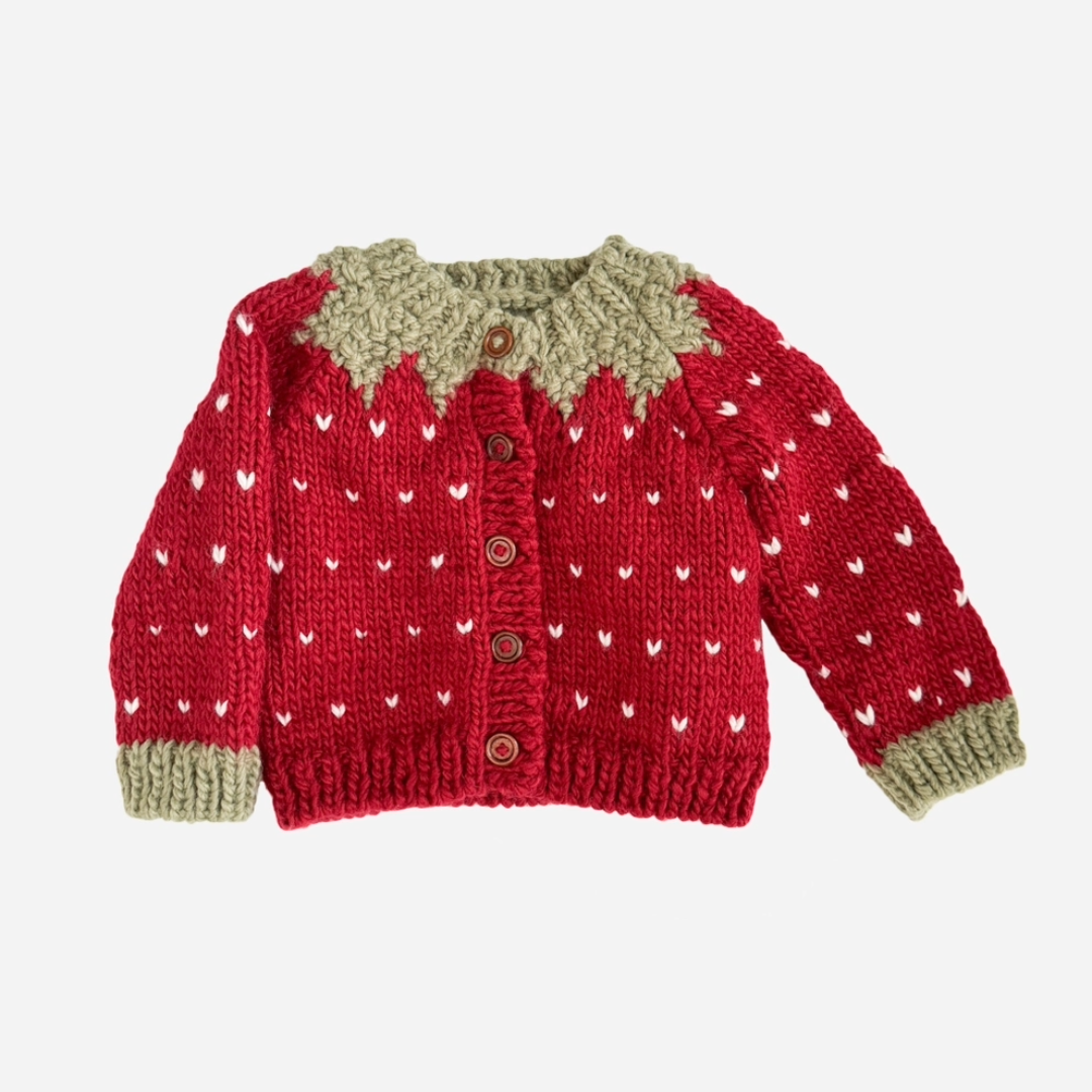 Strawberry Kids Cardigan, Garden, Children, Heart, knit