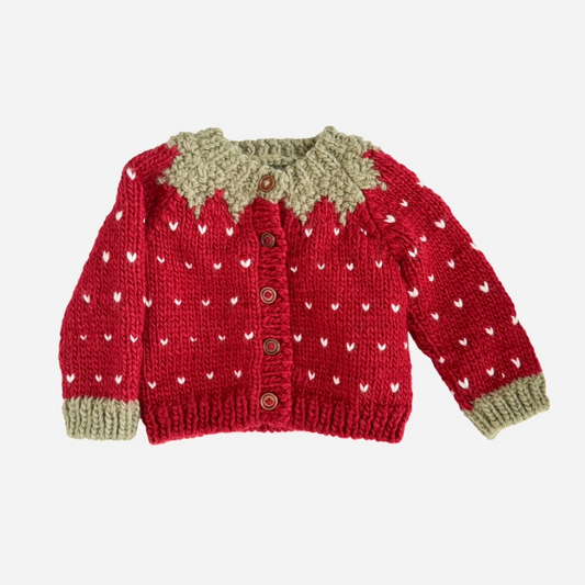 Strawberry Kids Cardigan, Garden, Children, Heart, knit
