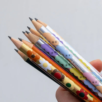 Studio Arhoj's fun expressive pencils perfect for gifting and to bring a little bit of fun and whimsy to your office space. Bring along with you in a pencil case or display in a glazed pen holder. Get from Huset Shop in Venice Beach. Studio Arhoj is Scandinavian design with Japanese inspiration. 