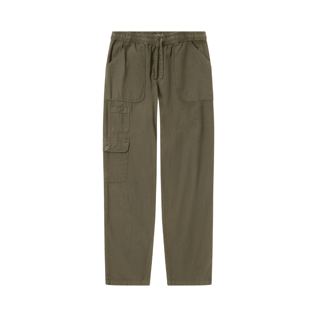 Amundsen Men's Traveller's Linen Pants, olive green, work pants, summer 2025, lightweight, breathable