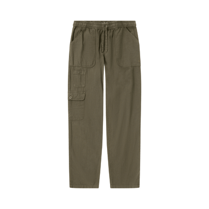 Amundsen Men's Traveller's Linen Pants, olive green, work pants, summer 2025, lightweight, breathable