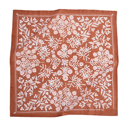 Bandanas that have gorgeous color schemes with fun decorative floral elements that will look great on an person. Bandanas are incredibly versatile for styling and these are 100% cotton. Find these at Huset Shop on Abbot Kinney in Venice Beach California a scandinavian store for everything you want to shop.
