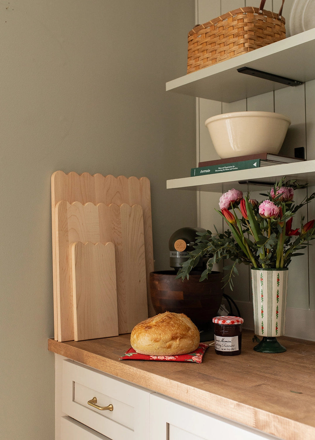 Add whimsical charm to your kitchen with this Scalloped Cutting Board. Handcrafted from solid maple wood and finished with a food grade oil, these cutting boards is a beautiful yet functional addition for daily use.