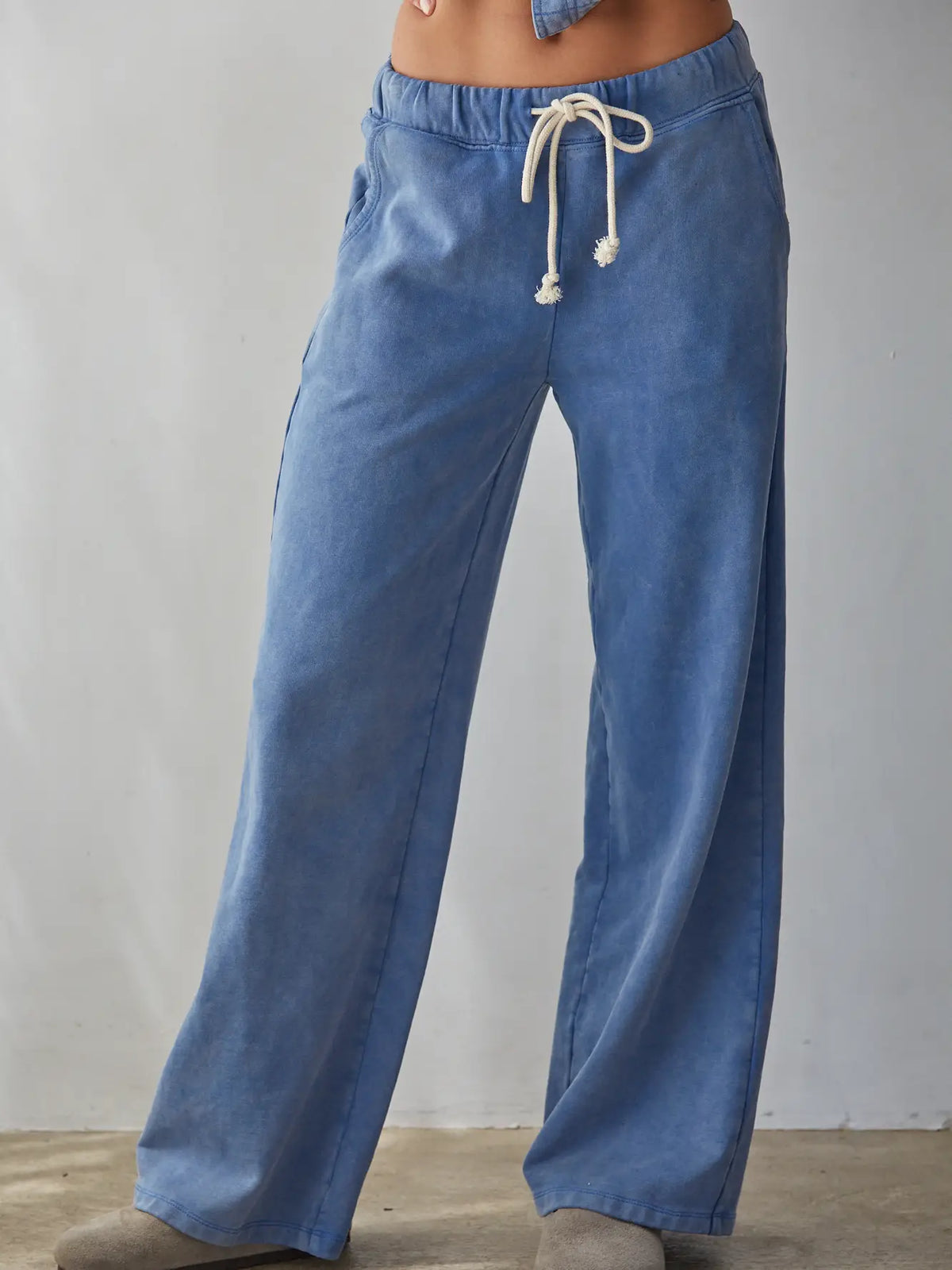 Knit Cotton Wide Leg Pants