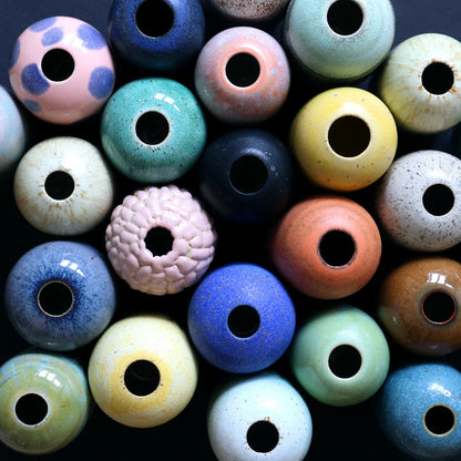 Handmade and unique glazes on mini yuki vase. 