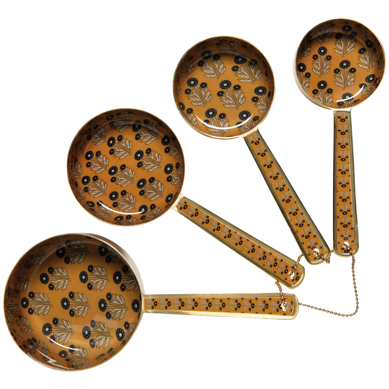 The simple act of preparing a meal is elevated with these printed measuring cups set with a matte gold finish.&nbsp;