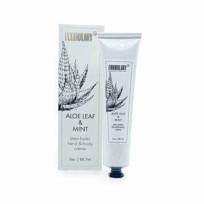 A convenient size that's TSA carry-on approved and perfect for customers who want to take their favorite scents 'on-the-go. Each tube comes elegantly packaged in a gift box designed specifically for its fragrance, featuring the signature black and white botanical designs that define the Formulary 55 aesthetic. This attractive packaging makes it ideal for gifting occasions and impulse purchases. This lightweight hand creme contains 5% shea butter. It's perfect for anyone who wants a rich moisturizer without 