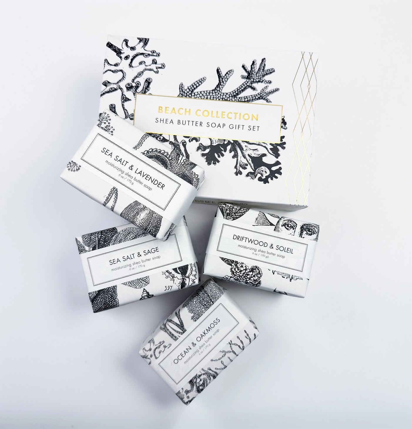This beautifully designed boxed set includes Formulary 55’s top-selling soap scents!