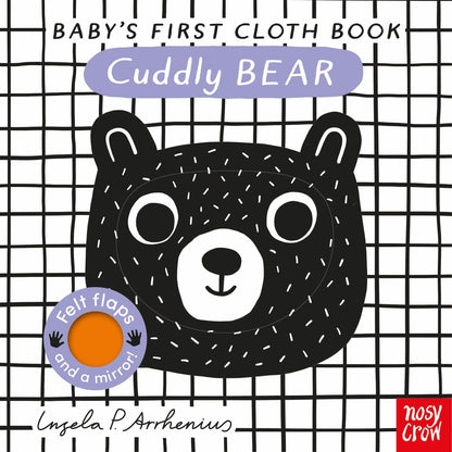 My First Cloth Book is illustrated in the first shades and colors that babies can perceive as they develop vision in the retina and optic nerve: black, white, and red. The simple and interactive text makes for an engaging read-aloud experience. With 7 different smiling characters to find, this book will also appeal to older babies who can practice image and word recognition, as well as dexterity and speech.