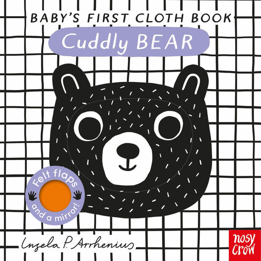 My First Cloth Book is illustrated in the first shades and colors that babies can perceive as they develop vision in the retina and optic nerve: black, white, and red. The simple and interactive text makes for an engaging read-aloud experience. With 7 different smiling characters to find, this book will also appeal to older babies who can practice image and word recognition, as well as dexterity and speech.