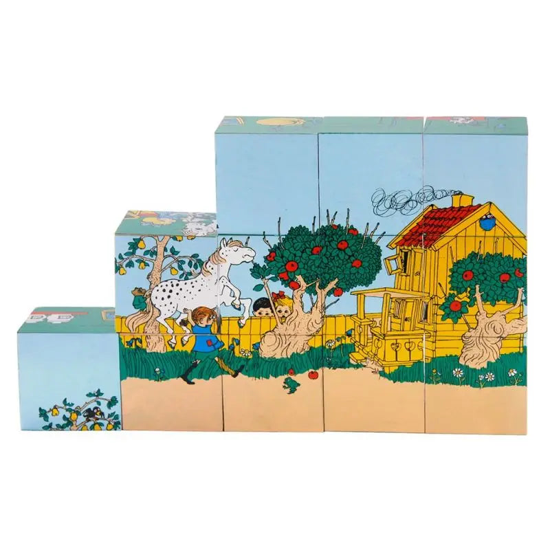 Set of three children's storybook-style boxes with illustrations of animals and a house.