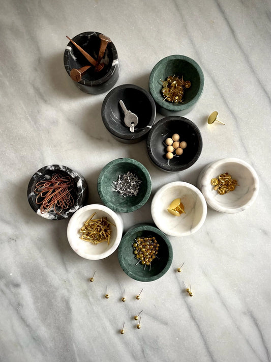 COMO pinch bowl is a versatile object that can be used at your dinner table, desk or bedside table. Use it to serve salt or pepper, store jewellery or light an incense cone. &nbsp;Each COMO bowl is handcrafted from a solid piece of beautiful marble with a sophisticated honed matte finish.&nbsp;