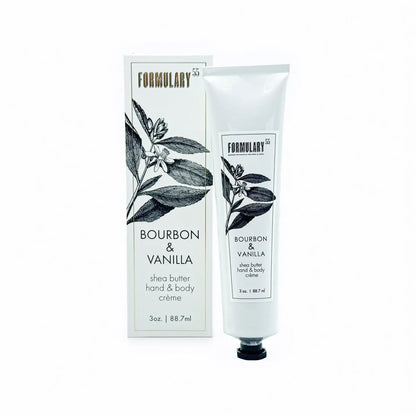 A convenient size that's TSA carry-on approved and perfect for customers who want to take their favorite scents 'on-the-go. Each tube comes elegantly packaged in a gift box designed specifically for its fragrance, featuring the signature black and white botanical designs that define the Formulary 55 aesthetic. This attractive packaging makes it ideal for gifting occasions and impulse purchases. This lightweight hand creme contains 5% shea butter. It's perfect for anyone who wants a rich moisturizer without 