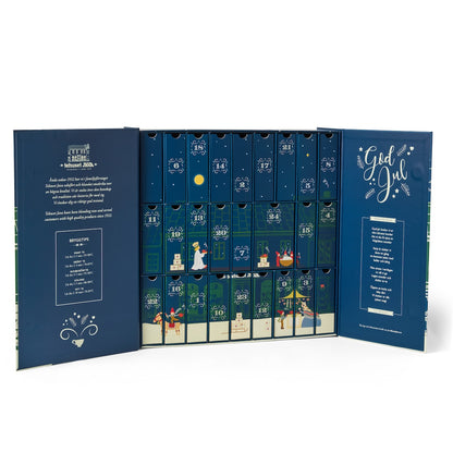 Contains loose teas from all corners of the world in a delightful combination of classic favorites and exciting new releases. A dream for all tea lovers! This year we have also sneaked in some practical surprises.&nbsp;

The tea in the compartments is enough for a whole teapot. Enjoy several cups of tea every day or why not take the opportunity to share the experience with someone you love? We at Tehuset Java wish you a really good tea time!

There have also been some golden tickets sneaked into some of the