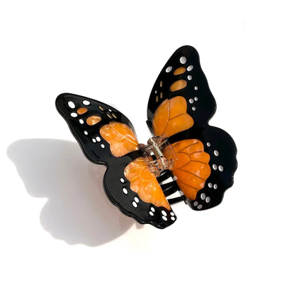 Hand Painted Claw Hairclips, Eco-Friendly, Scandi Design, Fun Hair Acessories, Orange Butterfly
