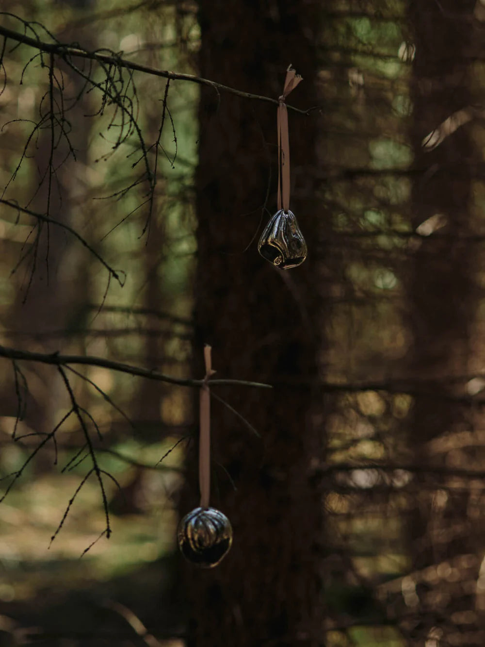 Inspired by the gentle forms of river stones and organic shapes, the Bellure Baubles offer a sculptural simplicity that feels both modern and timeless. Their smooth, abstract shapes add an artistic touch to your holiday décor, evoking a quiet sense of beauty. Each set includes a ribbon, making them ideal for decorating the Christmas tree, adorning a wreath, or enhancing a festive table setting.