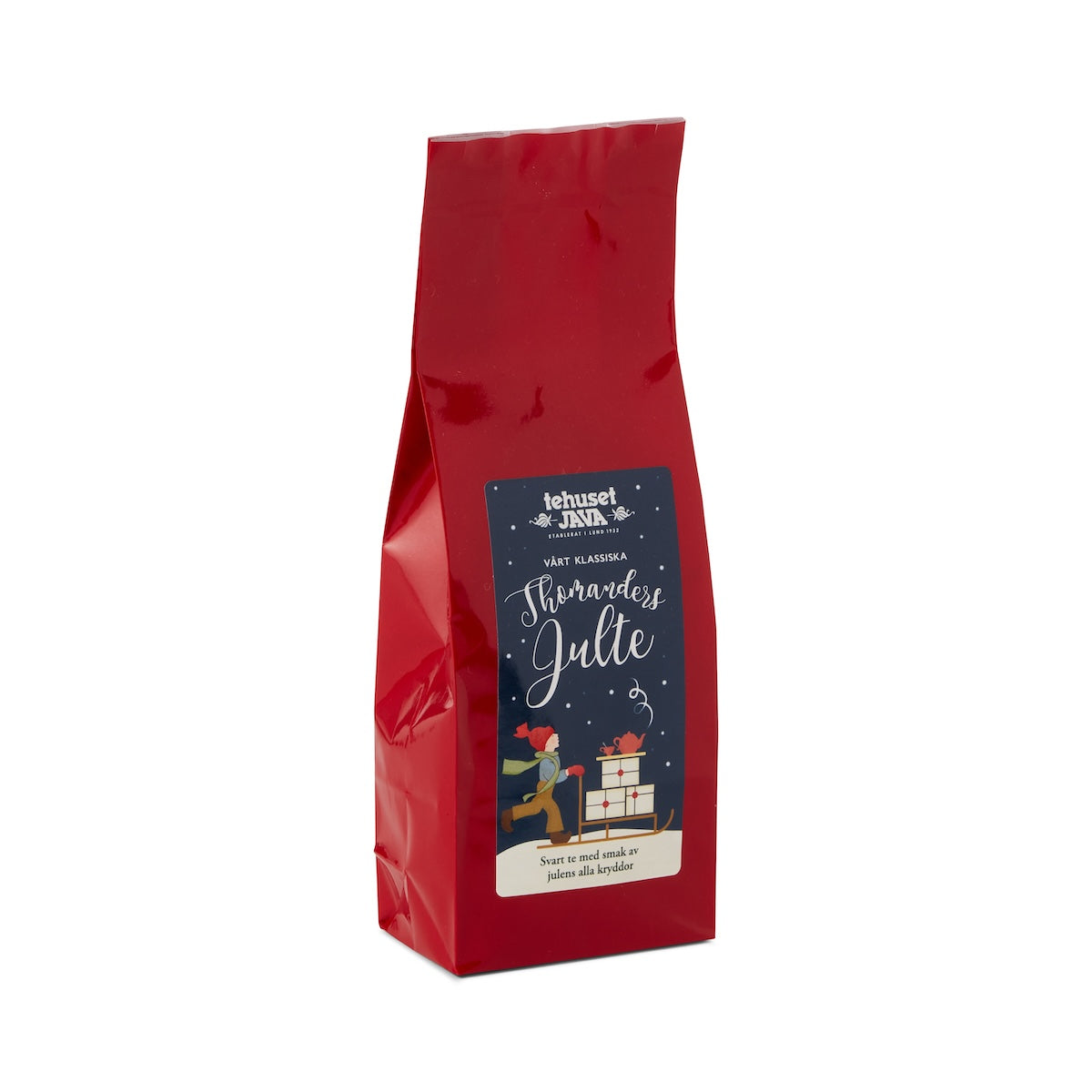 A Christmas tea from Tehuset Javathat brightens up the Christmas darkness.

Ingredients: Black tea,&nbsp;&nbsp;Almonds ,&nbsp;Cinnamon&nbsp;, Orange peel, Rose petals, Aroma