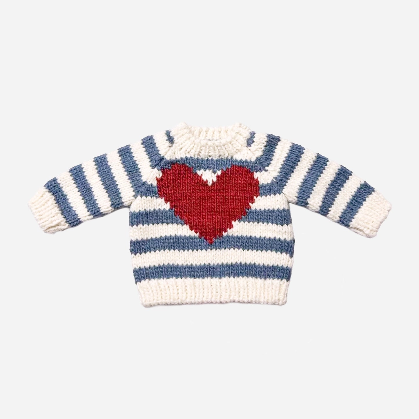 Stripe Big Heart Sweater