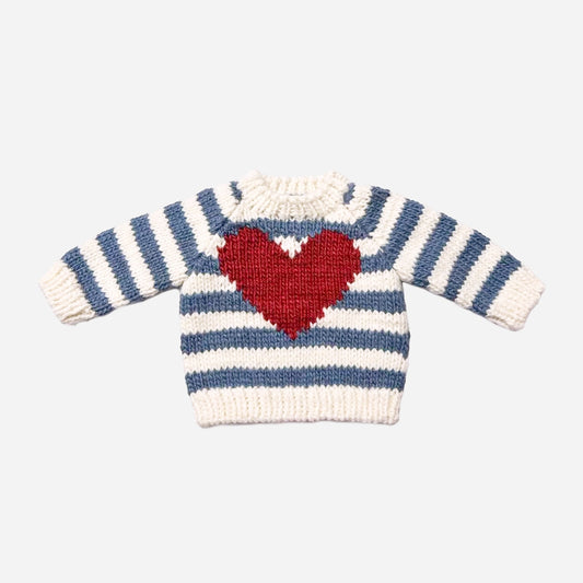 Stripe Big Heart Sweater