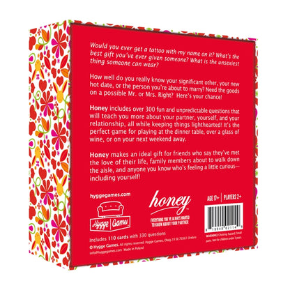 Honey makes an ideal gift for friends who say they’ve met the love of their life, family members about to walk down the aisle, and anyone you know who’s feeling a little curious— including yourself! Age: 17+ Players: 2+ Play time: 15-45 min
