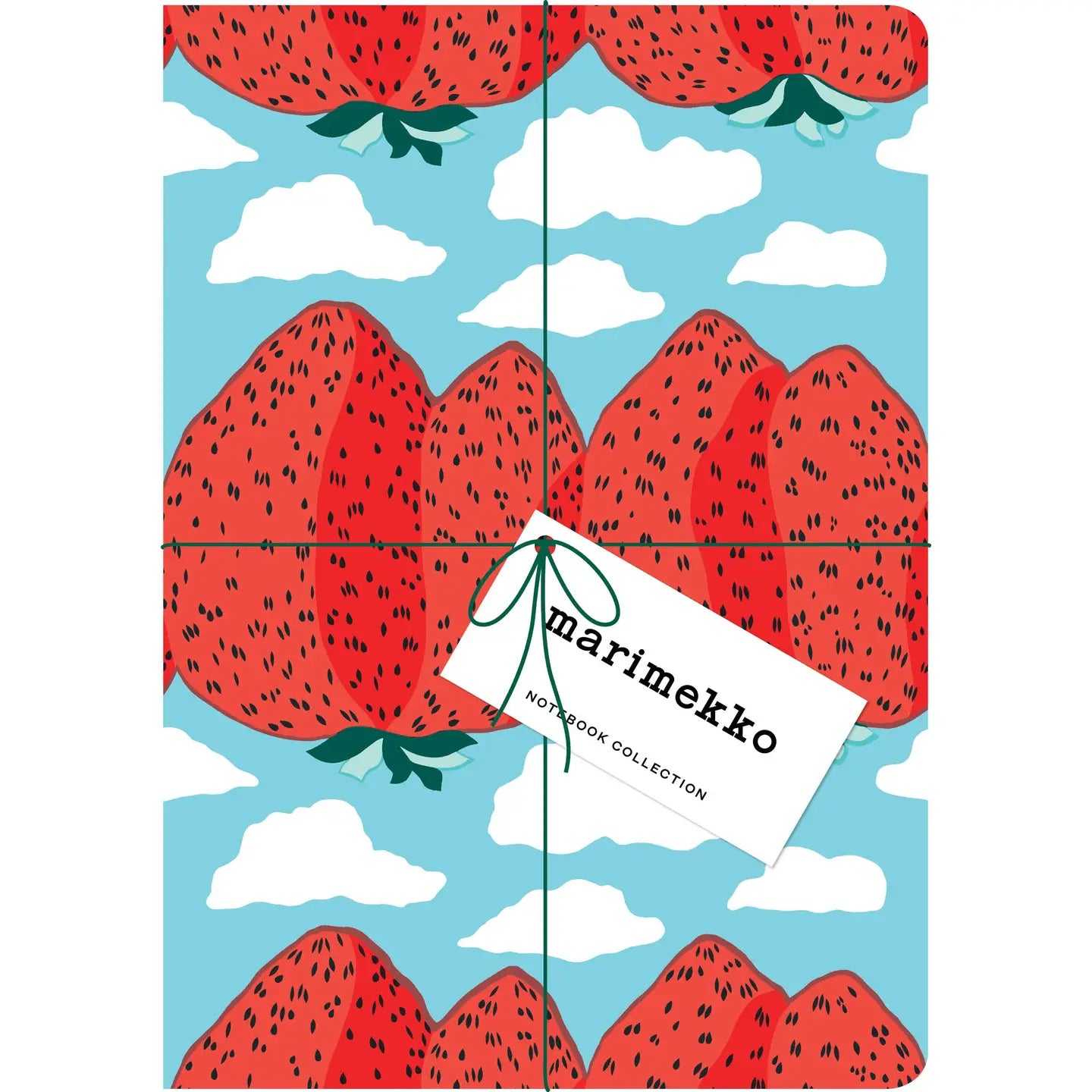 Notebook with strawberry design and Marimekko branding