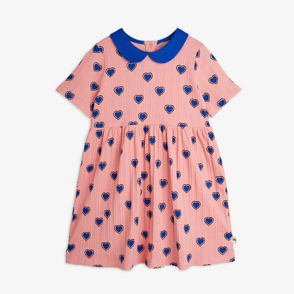 Mini Rodini Outlined Hearts Short Sleeve Dress