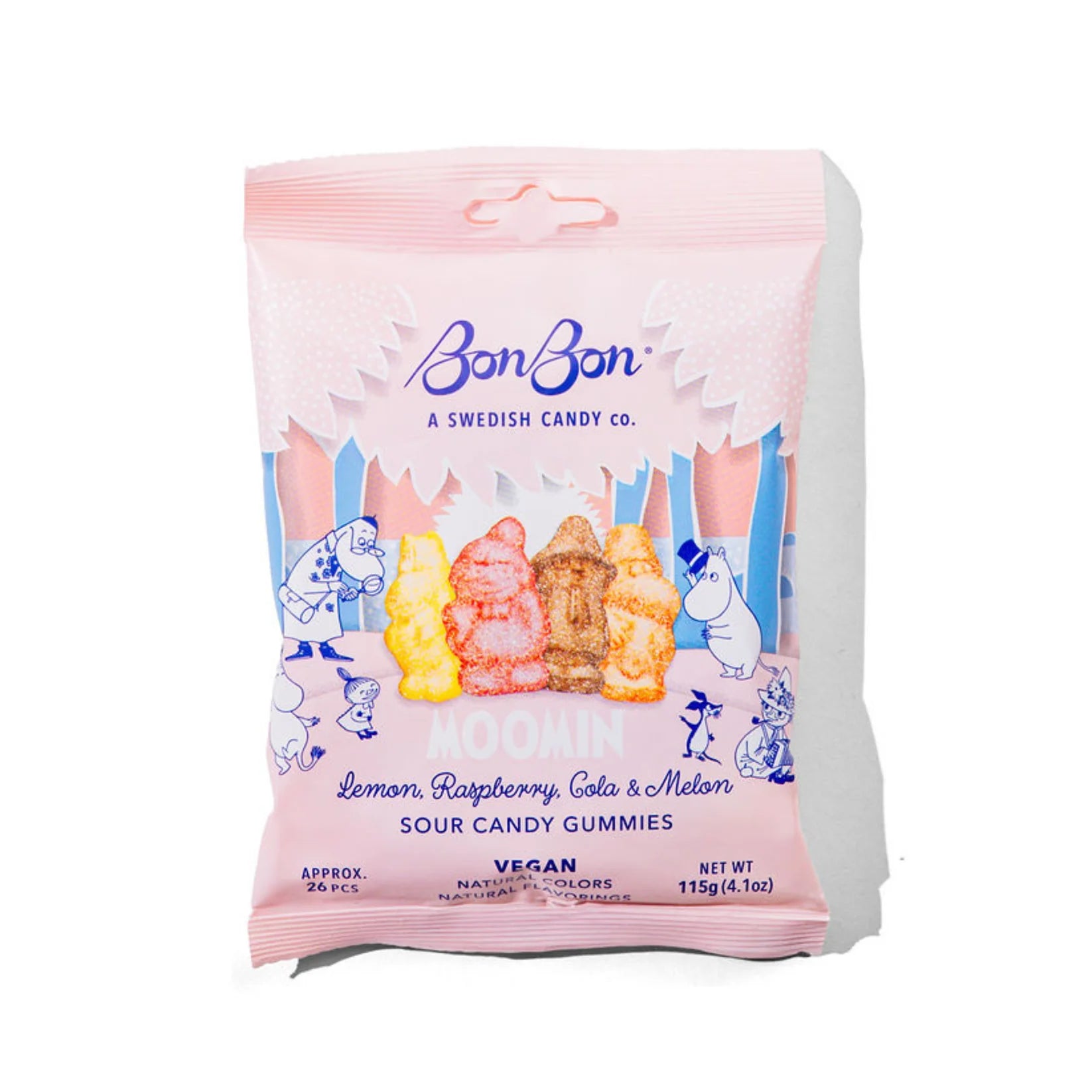 Bon Bon NYC Pink package with moomin characters on front