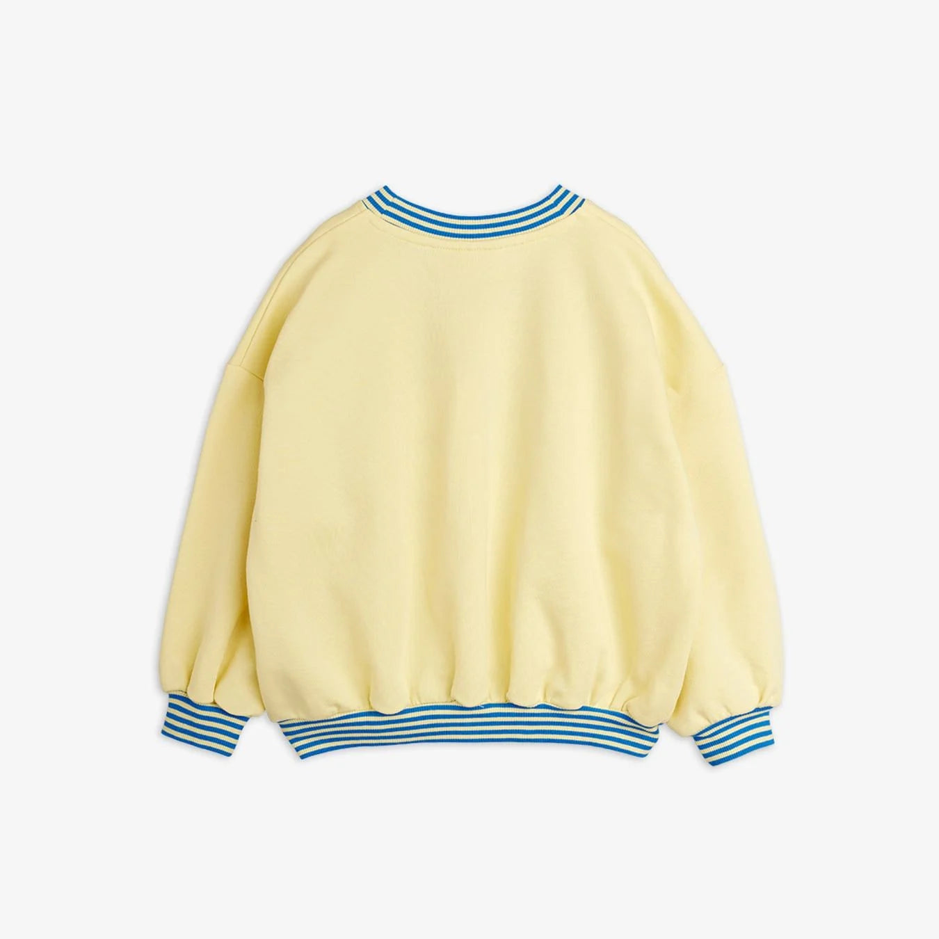 Yellow sweater with blue stripes on a white background