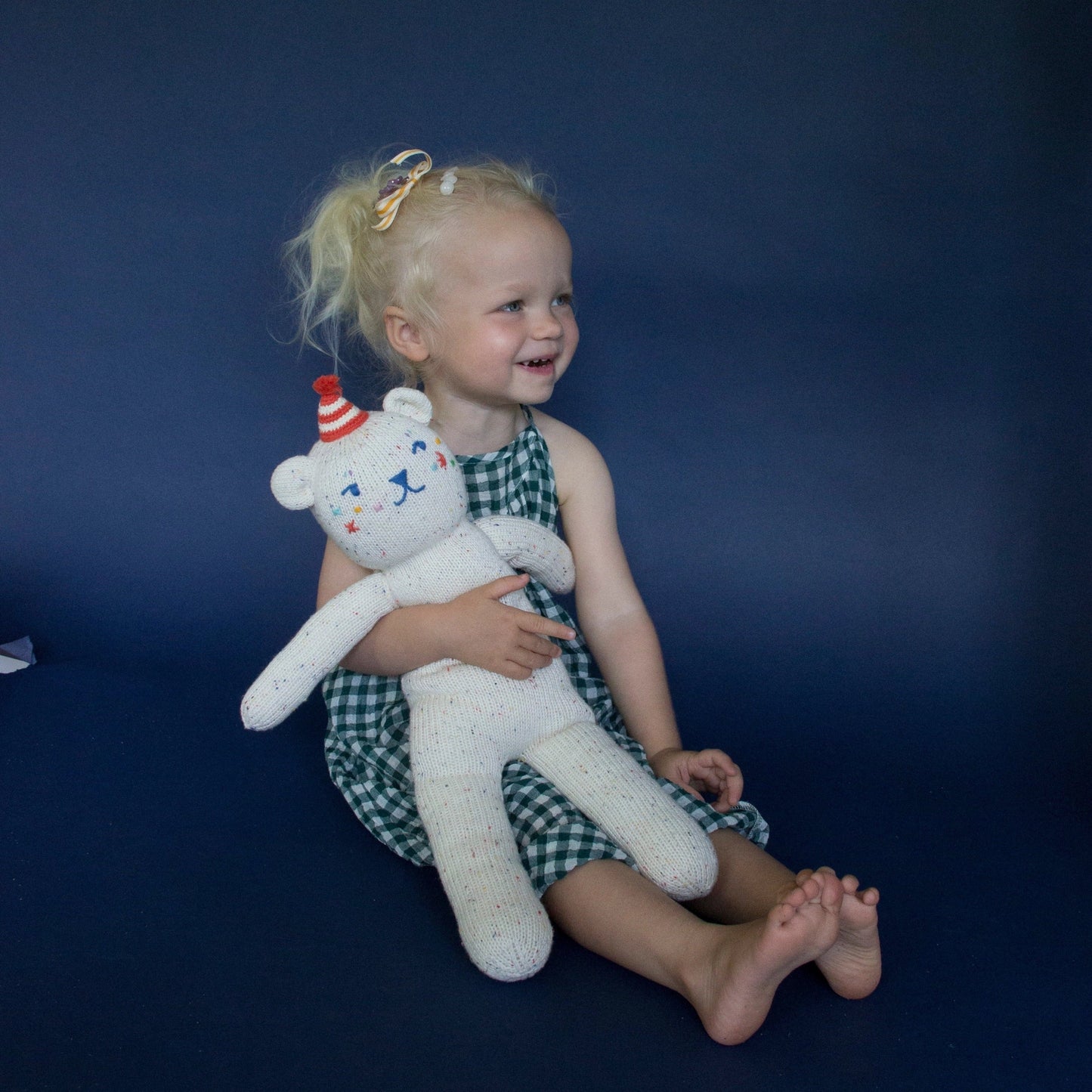 Blabla Party Bear is speckled with confetti, has little stars on its cheeks, and wears a fun red party hat! The cuteness is off the charts here. This would make a great birthday gift for a boy or a girl.&nbsp;