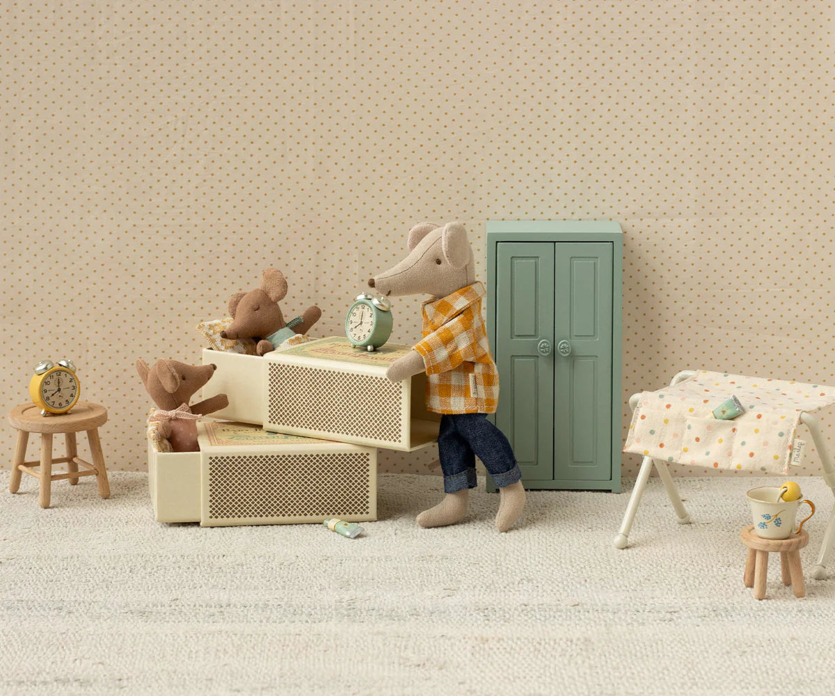 Maileg Sleepy Wakey Baby Mouse in Matchbox