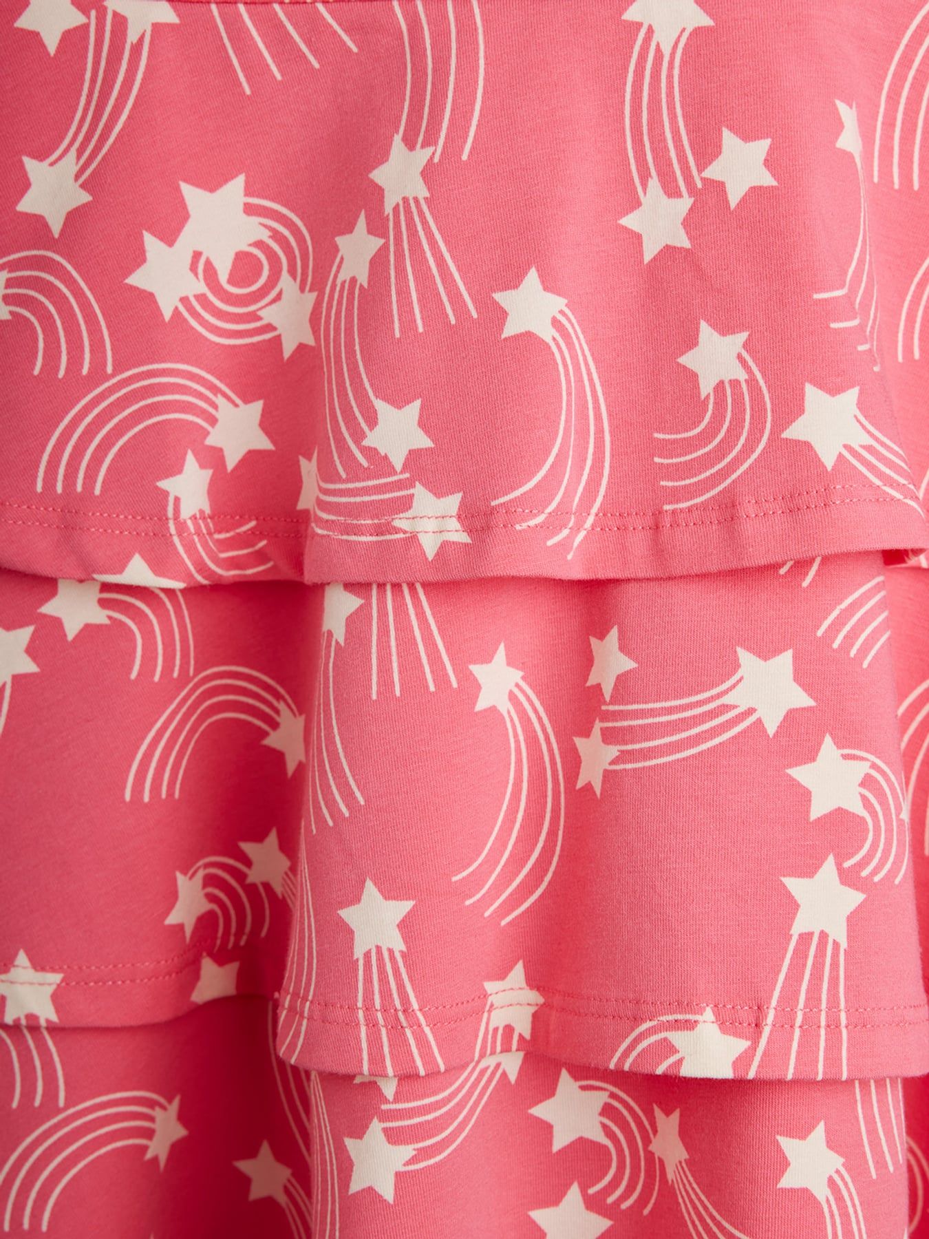 Pink shorts with white star and arc pattern