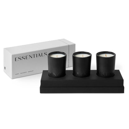 Experience the essence of Studio Stockhome with a set of three petite candles—Hinoki, Palo Santo, and Santalum—each hand-poured in California with natural soy, coconut, and beeswax. A perfect introduction to their signature fragrances, thoughtfully packaged for gifting or personal indulgence.