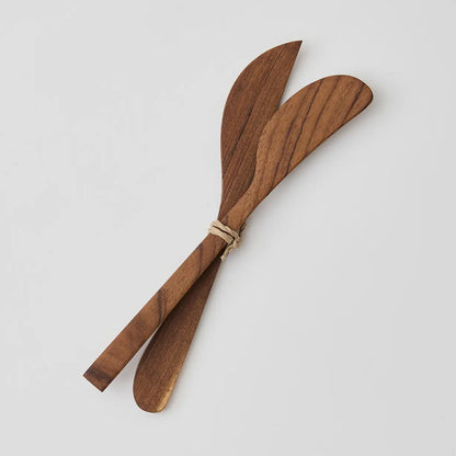 Tell Me More Teak Butter Knife Set